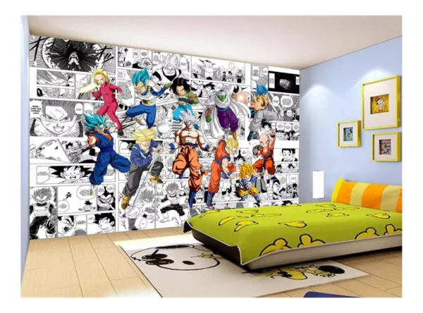 Papel De Parede Dragon Ball Goku Vegeta Anime 7,5m² Dbz191