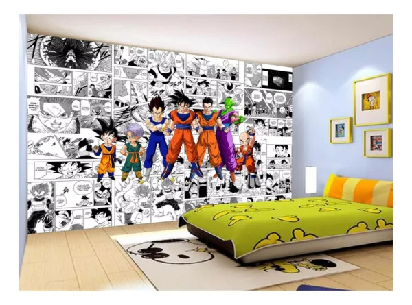 Papel De Parede Dragon Ball Goku Vegeta Anime 7,5m² Dbz192