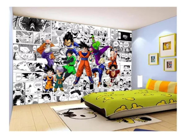 Papel De Parede Dragon Ball Goku Vegeta Anime 7,5m² Dbz198