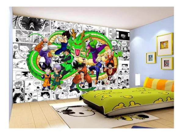 Papel De Parede Dragon Ball Goku Vegeta Anime 7,5m² Dbz200