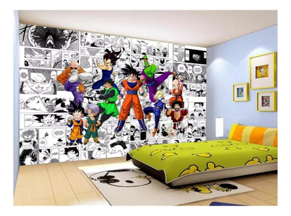 Papel De Parede Dragon Ball Goku Vegeta Anime 7,5m² Dbz201