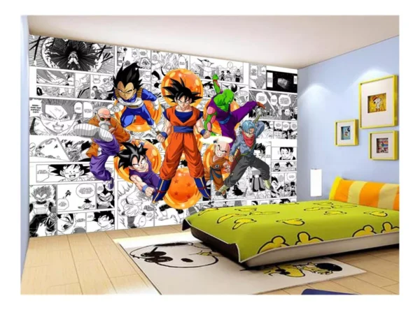 Papel De Parede Dragon Ball Goku Vegeta Anime 7,5m² Dbz202