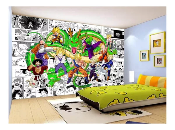 Papel De Parede Dragon Ball Goku Vegeta Anime 7,5m² Dbz203