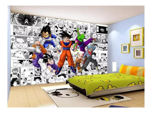 Papel De Parede Dragon Ball Goku Vegeta Anime 7,5m² Dbz204