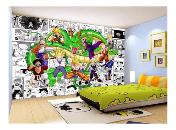 Papel De Parede Dragon Ball Goku Vegeta Anime 7,5m² Dbz205