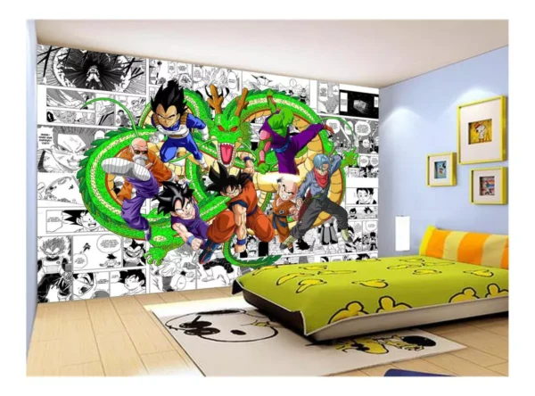 Papel De Parede Dragon Ball Goku Vegeta Anime 7,5m² Dbz206