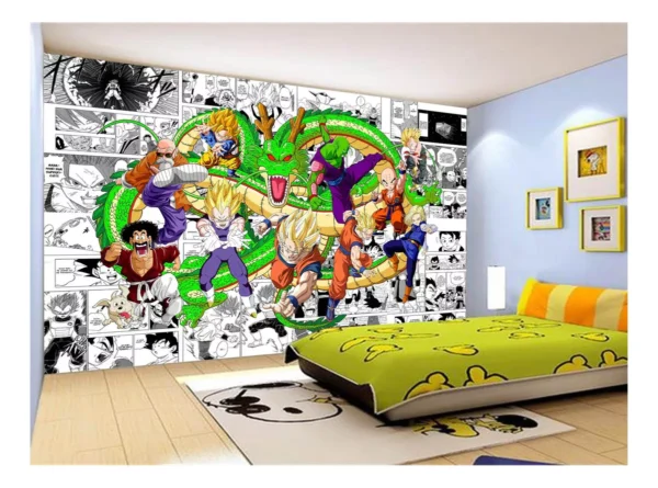 Papel De Parede Dragon Ball Goku Vegeta Anime 7,5m² Dbz207