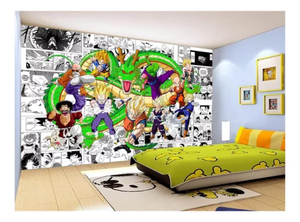 Papel De Parede Dragon Ball Goku Vegeta Anime 7,5m² Dbz208