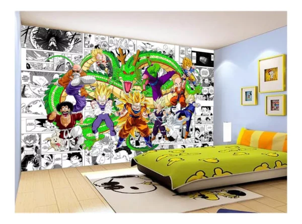 Papel De Parede Dragon Ball Goku Vegeta Anime 7,5m² Dbz210