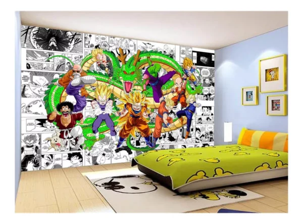 Papel De Parede Dragon Ball Goku Vegeta Anime 7,5m² Dbz211