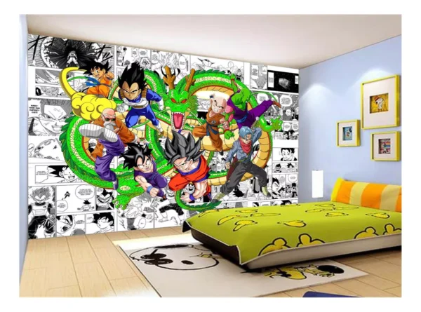 Papel De Parede Dragon Ball Goku Vegeta Anime 7,5m² Dbz213