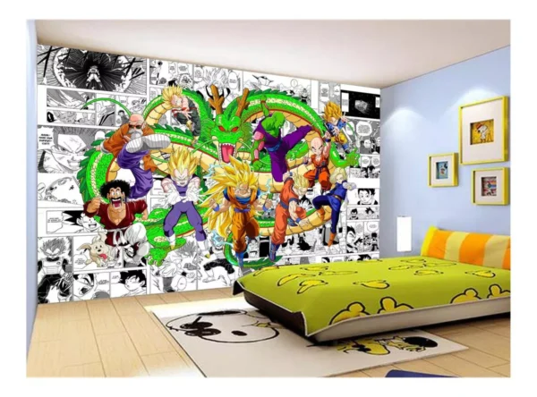 Papel De Parede Dragon Ball Goku Vegeta Anime 7,5m² Dbz214