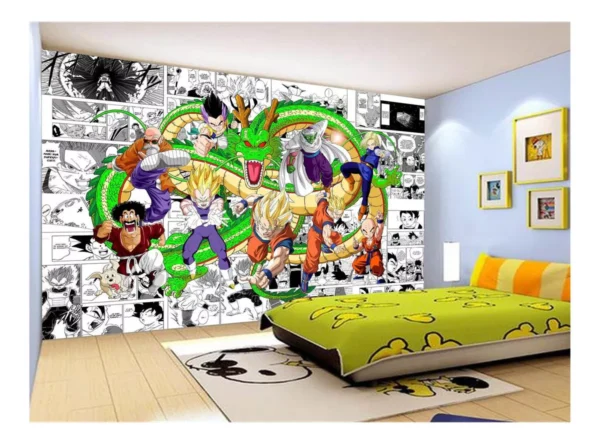 Papel De Parede Dragon Ball Goku Vegeta Anime 7,5m² Dbz215