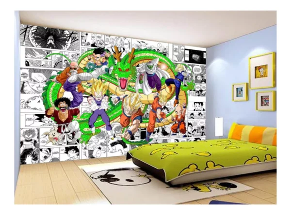 Papel De Parede Dragon Ball Goku Vegeta Anime 7,5m² Dbz216