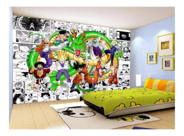 Papel De Parede Dragon Ball Goku Vegeta Anime 7,5m² Dbz218