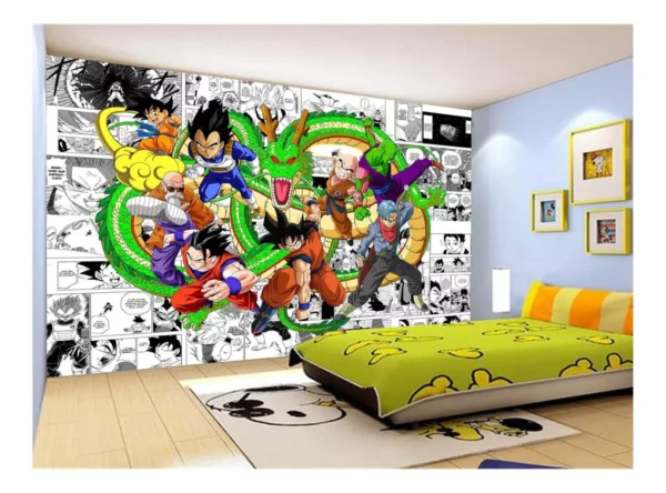 Papel De Parede Dragon Ball Goku Vegeta Anime 7,5m² Dbz220