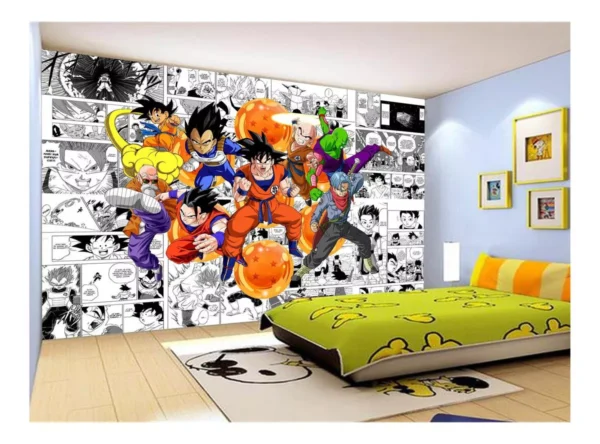 Papel De Parede Dragon Ball Goku Vegeta Anime 7,5m² Dbz221