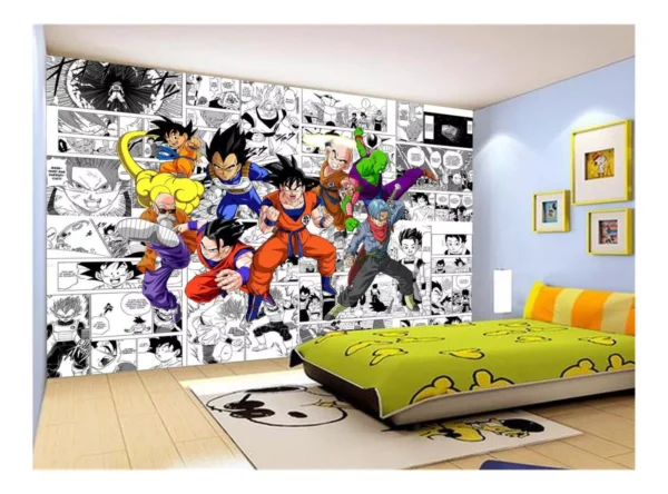 Papel De Parede Dragon Ball Goku Vegeta Anime 7,5m² Dbz222