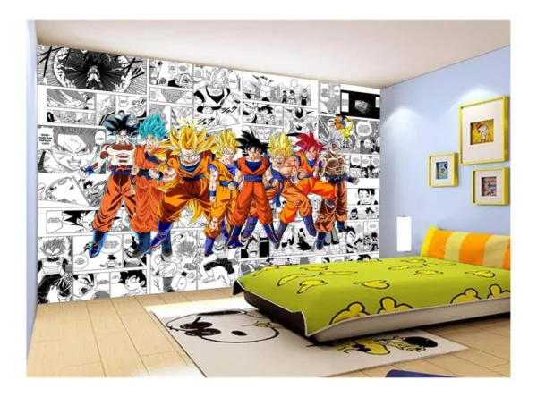 Papel De Parede Dragon Ball Goku Vegeta Anime 7,5m² Dbz223