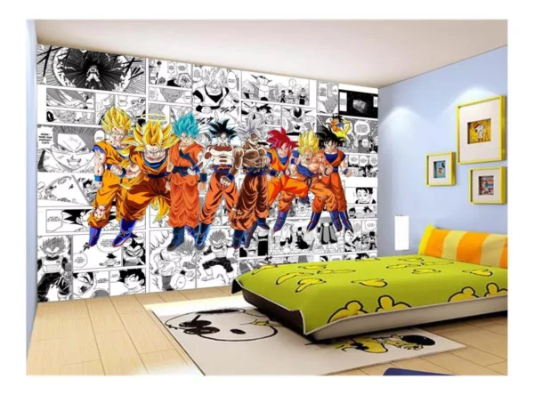 Papel De Parede Dragon Ball Goku Vegeta Anime 7,5m² Dbz225