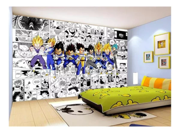 Papel De Parede Dragon Ball Goku Vegeta Anime 7,5m² Dbz226