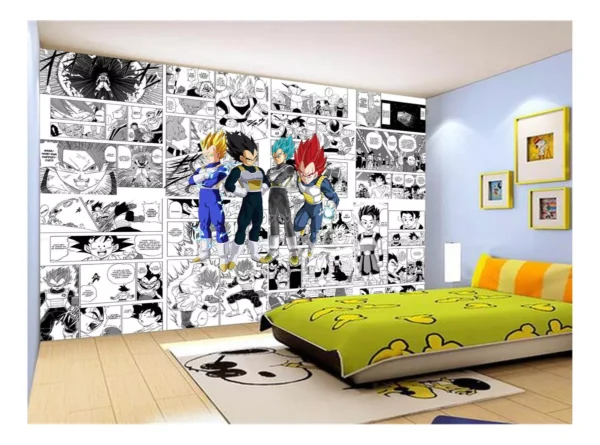 Papel De Parede Dragon Ball Goku Vegeta Anime 7,5m² Dbz227