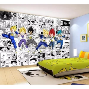 Papel De Parede Dragon Ball Goku Vegeta Anime 7,5m² Dbz228