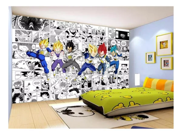 Papel De Parede Dragon Ball Goku Vegeta Anime 7,5m² Dbz228