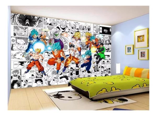 Papel De Parede Dragon Ball Goku Vegeta Anime 7,5m² Dbz229