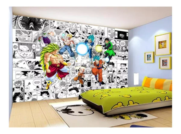 Papel De Parede Dragon Ball Goku Vegeta Anime 7,5m² Dbz230