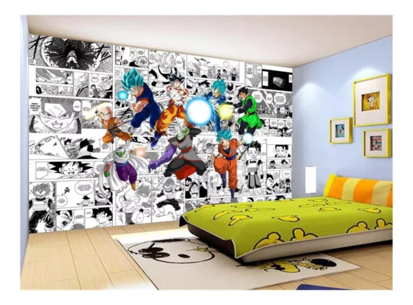 Papel De Parede Dragon Ball Goku Vegeta Anime 7,5m² Dbz232