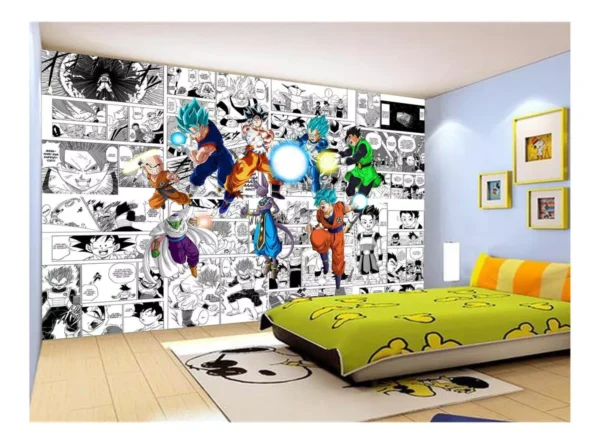 Papel De Parede Dragon Ball Goku Vegeta Anime 7,5m² Dbz233