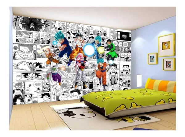 Papel De Parede Dragon Ball Goku Vegeta Anime 7,5m² Dbz234