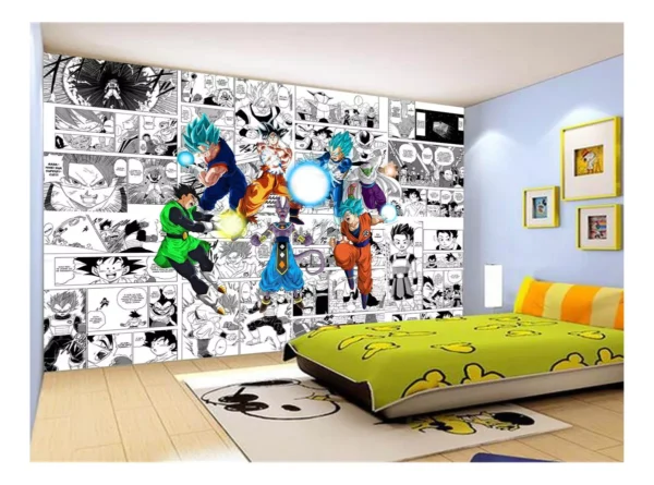 Papel De Parede Dragon Ball Goku Vegeta Anime 7,5m² Dbz235