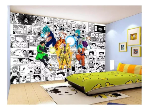 Papel De Parede Dragon Ball Goku Vegeta Anime 7,5m² Dbz236