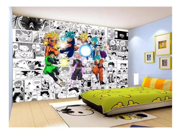 Papel De Parede Dragon Ball Goku Vegeta Anime 7,5m² Dbz237