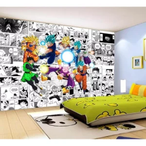 Papel De Parede Dragon Ball Goku Vegeta Anime 7,5m² Dbz238