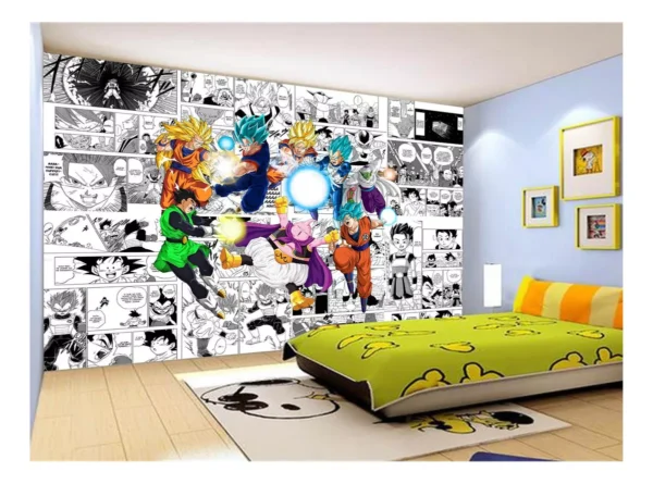 Papel De Parede Dragon Ball Goku Vegeta Anime 7,5m² Dbz238