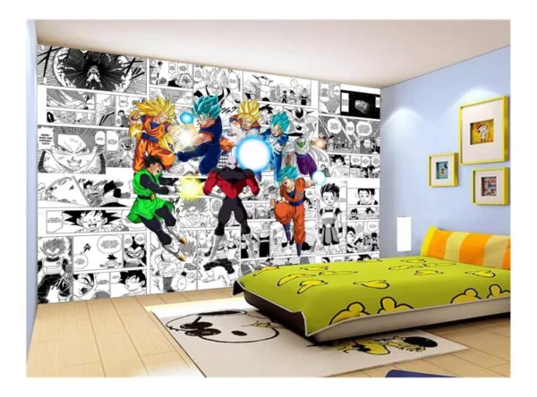 Papel De Parede Dragon Ball Goku Vegeta Anime 7,5m² Dbz239