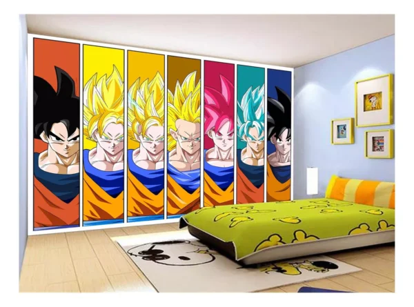 Papel De Parede Dragon Ball Goku Vegeta Anime 7,5m² Dbz24