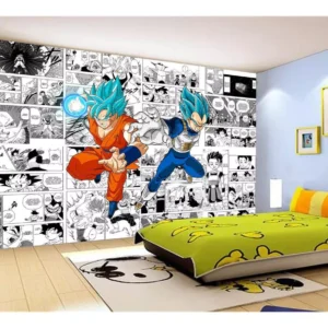 Papel De Parede Dragon Ball Goku Vegeta Anime 7,5m² Dbz240