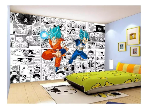 Papel De Parede Dragon Ball Goku Vegeta Anime 7,5m² Dbz240