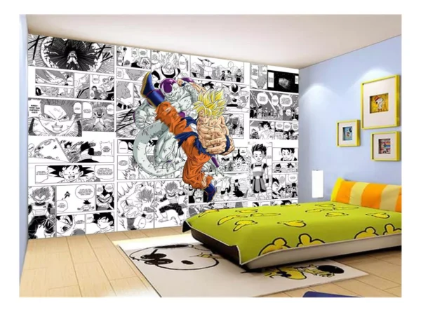 Papel De Parede Dragon Ball Goku Vegeta Anime 7,5m² Dbz242