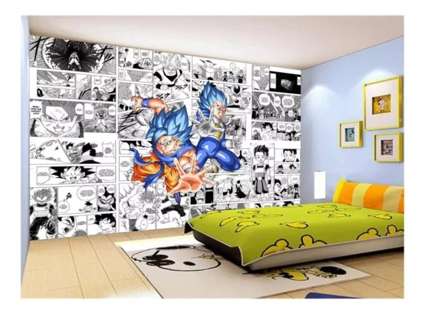 Papel De Parede Dragon Ball Goku Vegeta Anime 7,5m² Dbz243