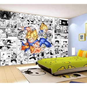 Papel De Parede Dragon Ball Goku Vegeta Anime 7,5m² Dbz244