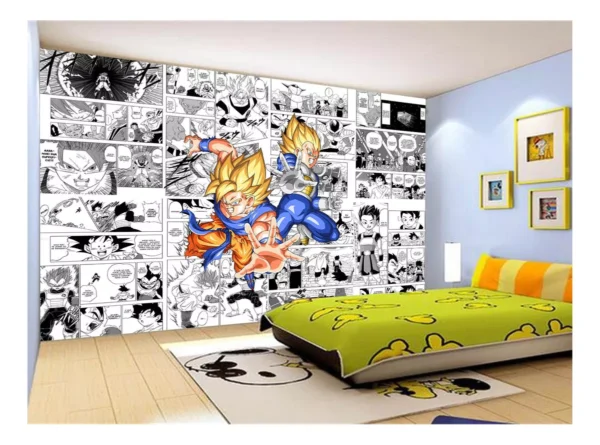 Papel De Parede Dragon Ball Goku Vegeta Anime 7,5m² Dbz244