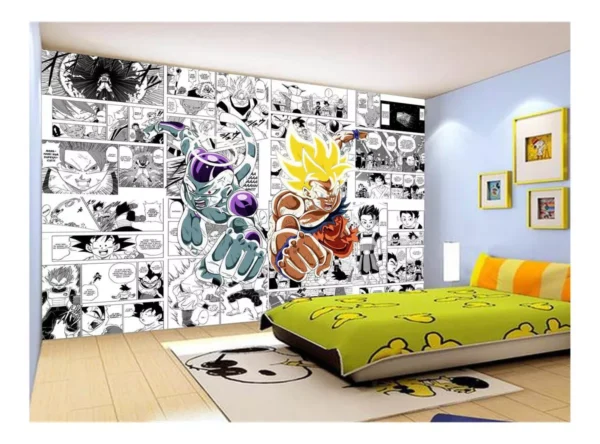 Papel De Parede Dragon Ball Goku Vegeta Anime 7,5m² Dbz245