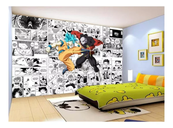 Papel De Parede Dragon Ball Goku Vegeta Anime 7,5m² Dbz246