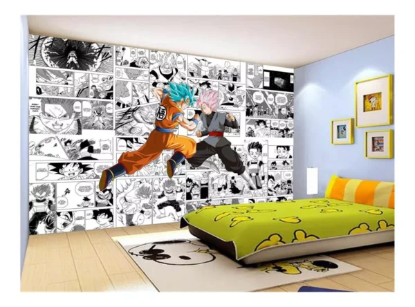 Papel De Parede Dragon Ball Goku Vegeta Anime 7,5m² Dbz247