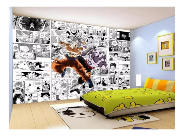 Papel De Parede Dragon Ball Goku Vegeta Anime 7,5m² Dbz248